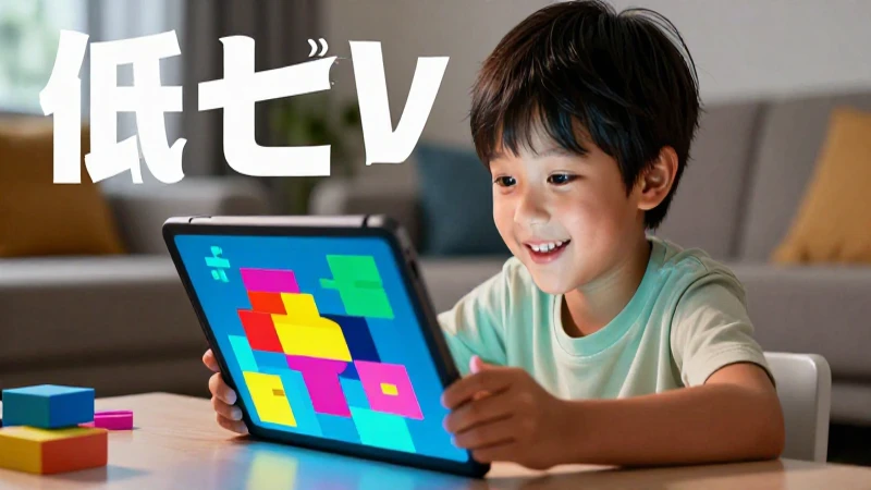 Niño feliz codificando en tablet con estilo educativo