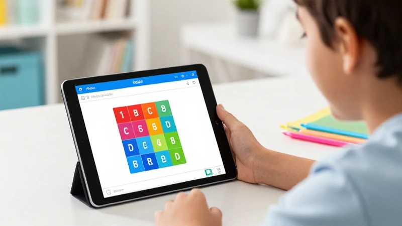 Estudiante aprende a programar con tablet