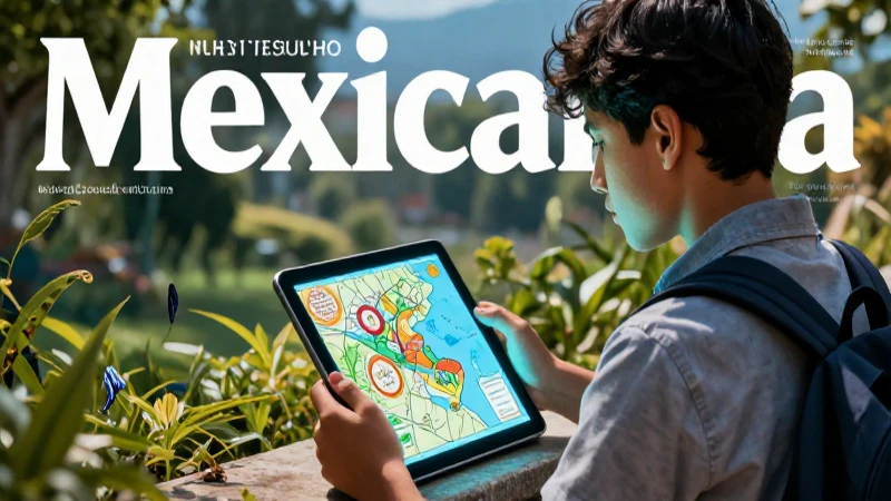 Estudiante mexicano aprende con mapa antiguo