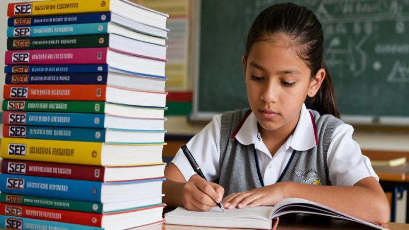 Estudiante mexicano aprende con libros dinámicos