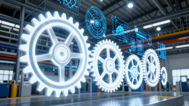 Sector secundario: concepto, ejemplos y otros sectores 8 Fábrica industrial moderna con engranajes simbolizando conexión