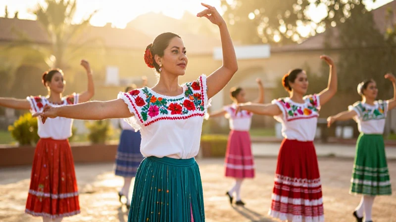 Ilustración de maestra enseñando baile fluido