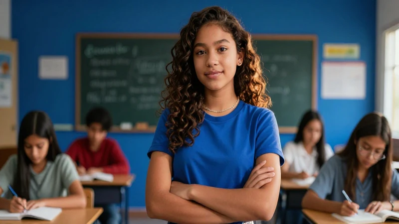 Retrato dinámico y vibrante de estudiante mexicano