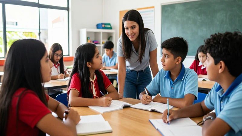 Colaboración educativa vibrante de alumnos mexicanos