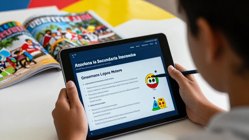 Estudiante en tablet aprende en ambiente académico dinámico