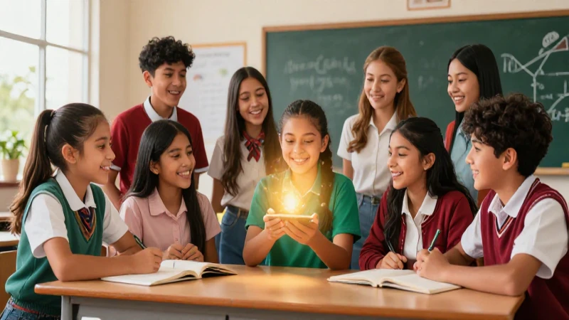 Estudiantes mexicanos colaboran en una ilustración vibrante y moderna