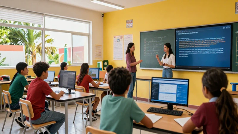 Aprendizaje moderno en aulas mexicanas vibrantes