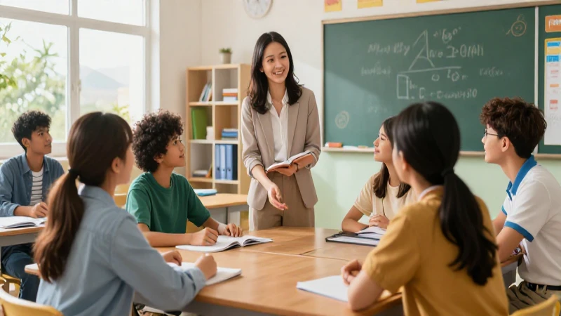 Estudiantes aprendiendo en un aula moderna e inspiradora