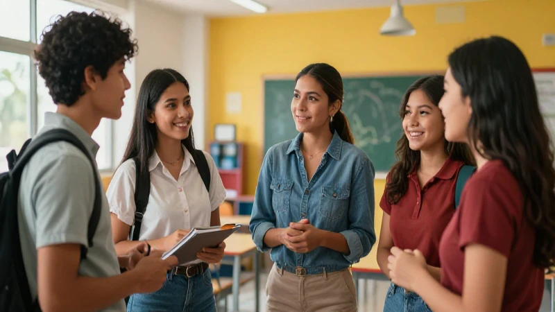 Comunidad mexicana en vibrante escuela moderna