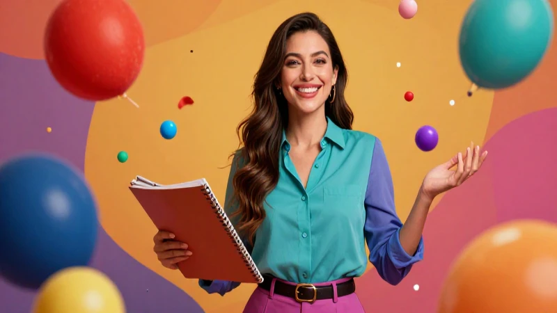 Educadora estilizada y vibrante en estilo mexicano