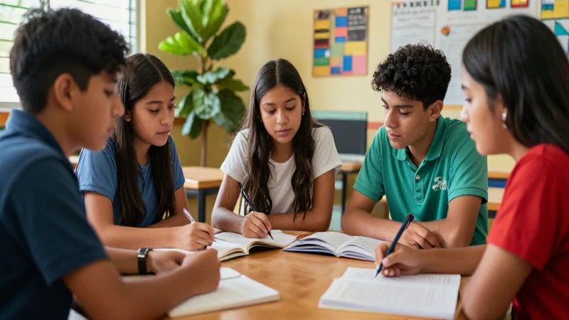 Seguimos educando: la clave para seguir aprendiendo 4 Estudiantes mexicanos colaboran en un aula luminosa