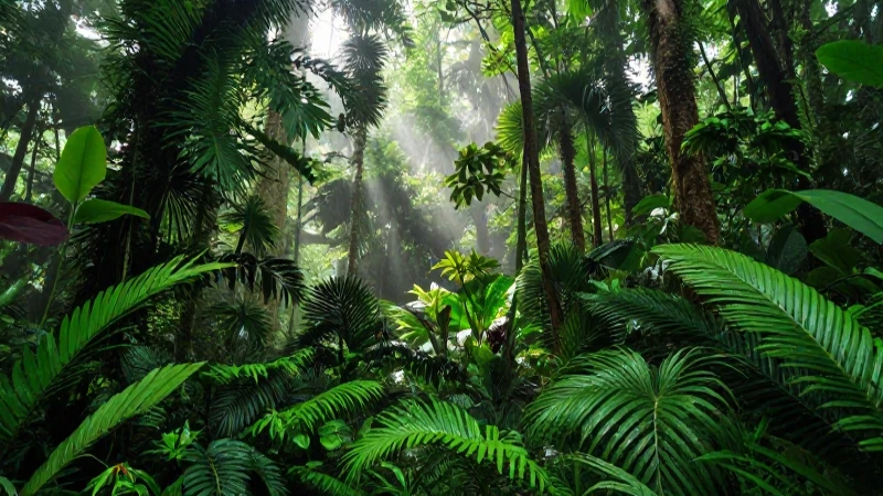 Selva tropical vibrante, rica biodiversidad