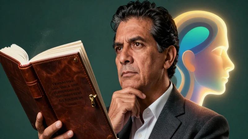 Retrato académico ilustrado con libros y luz