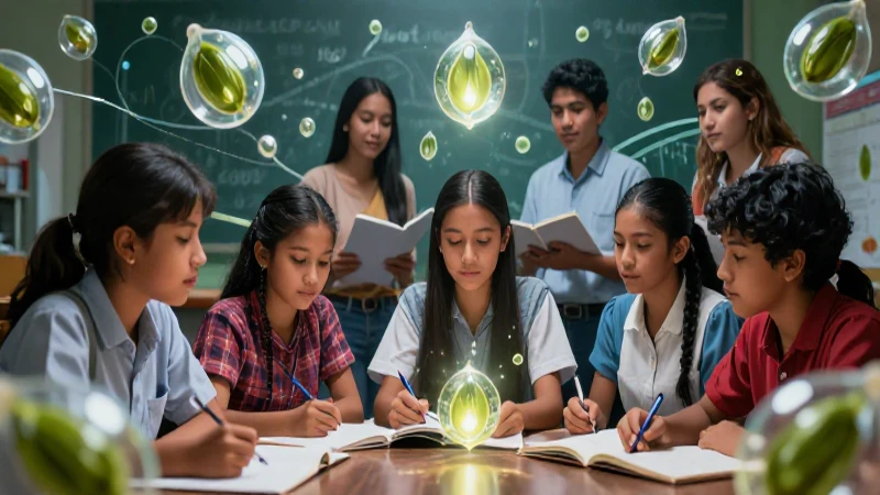 Estudiantes mexicanos aprendiendo con conocimiento mágico