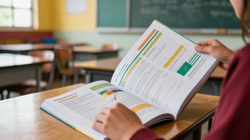 Manos ordenando material educativo mexicano