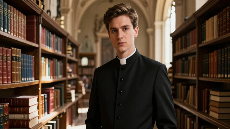Joven aspirante a sacerdote en seminario