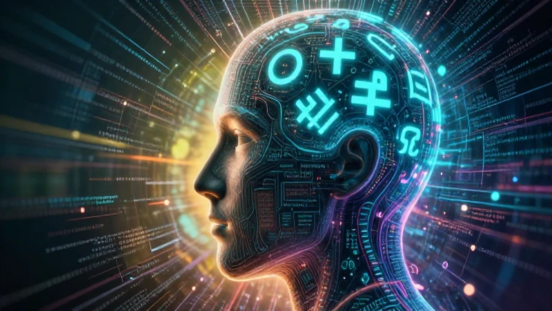 Ilustración moderna de cabeza conceptual con datos