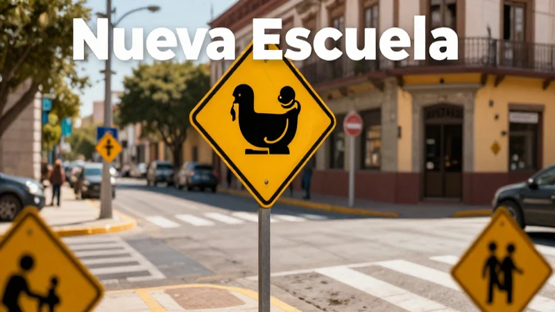 Señales de tránsito en inglés: imágenes y sus significados 4 Ilustración educativa vibrante sobre México