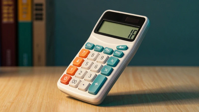 Calculadora moderna flotando con estética profesional
