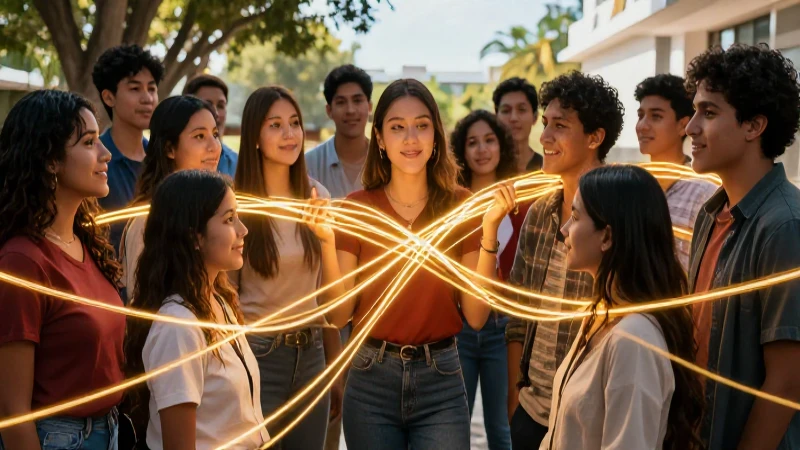 Comunidad educativa mexicana vibrante y moderna