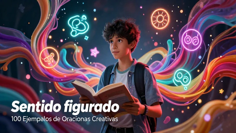 Sentido figurado: 100 Ejemplos de Oraciones Creativas 7 Ilustración educativa vibrante para lenguaje figurado