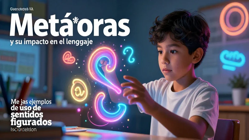 Me das ejemplos de uso de sentidos figurados 4 Estudiante aprendiendo metáforas vibrantes