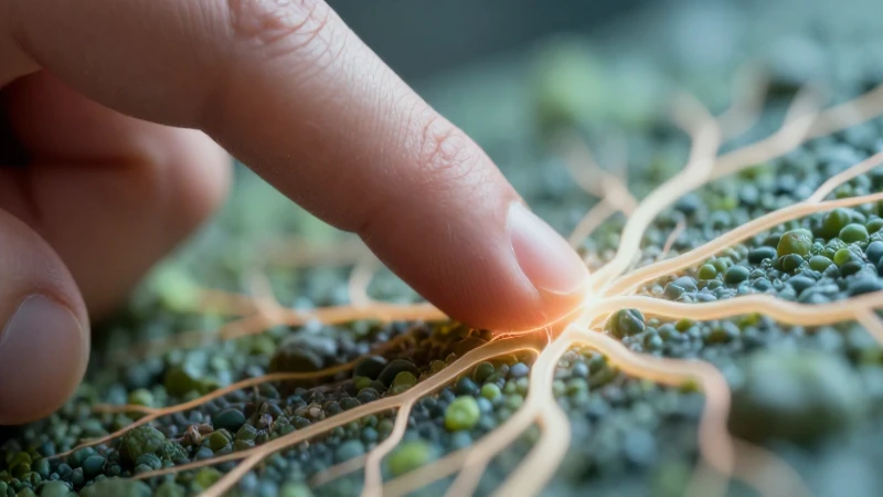 Dedo táctil con energía neural en superficie texturizada