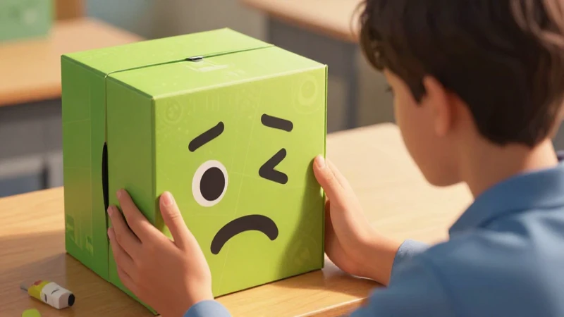 Qué es la Caja de Ayuda Emocional para Niños y Adolescentes 6 Caja vibrante de apoyo con adolescente en arte digital