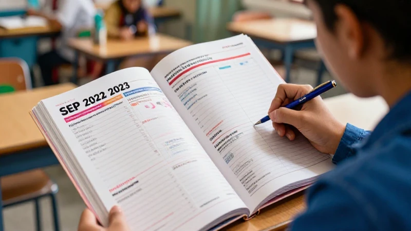 Calendario escolar atractivo para estudiantes