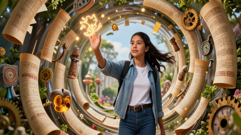 Viaja en el tiempo con SEP Historia 6 y descubre la Conoce historia del mundo 4 Estudiante interactúa con artefactos históricos vibrantes