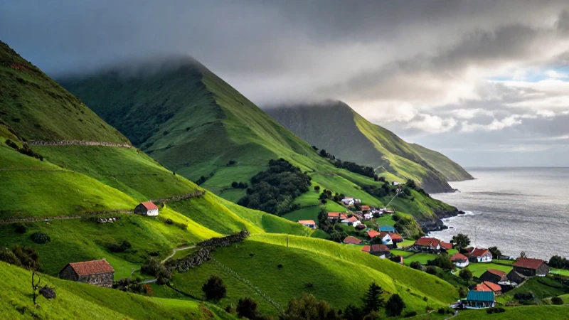 Septentrional: Definición, ejemplos y concepto explicado 4 Paisaje gallego de montañas y mar con neblina