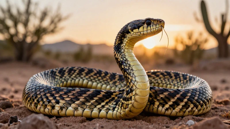 Reproducción de serpientes venenosas en el desierto