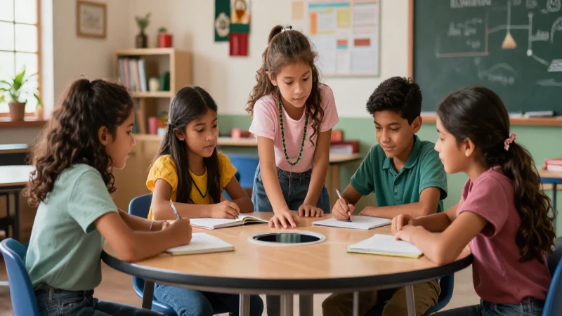 Aula mexicana vibrante y colaborativa