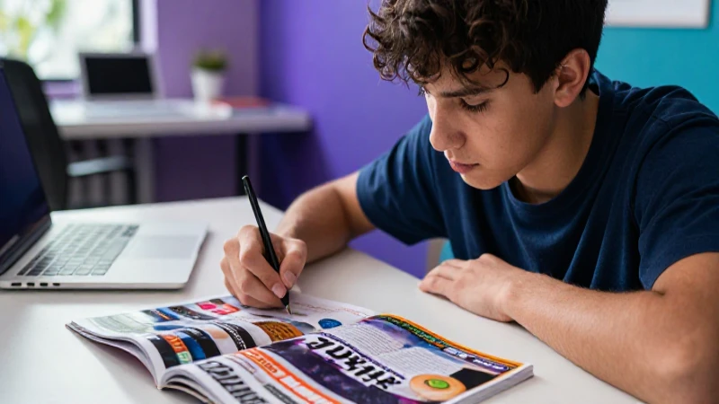 Estudiante concentrado mejora sus hábitos de estudio