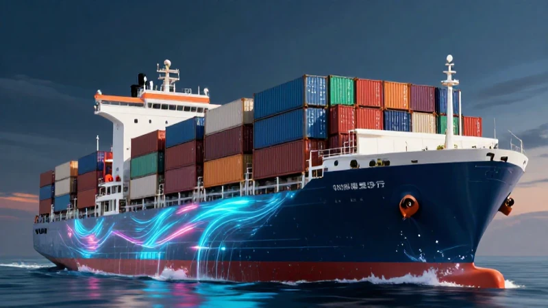 Shipping: Definición, orígenes y concepto clave explicado 5 Barco moderno con datos digitales dramáticos