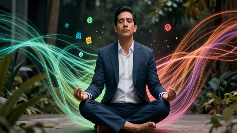 Educador mexicano en meditación con hilos de karma
