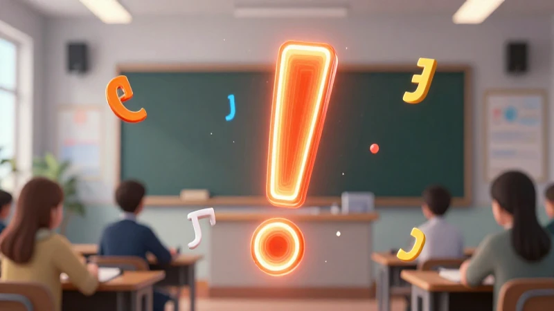 Signos de admiración: Ejemplos y usos en la escritura 6 Ilustración vibrante de signos educativos brillantes