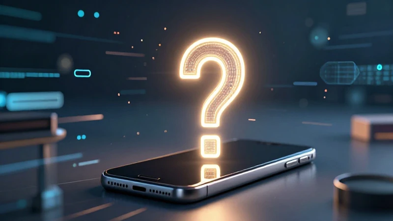 Pregunta brillante en smartphone con datos abstractos