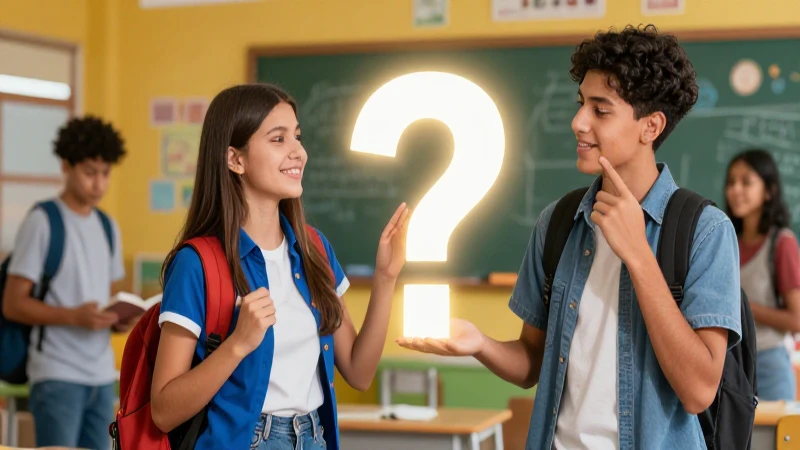 Estudiantes aprendiendo sobre el uso de signos