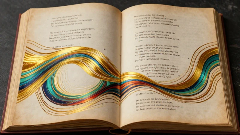 Poema estilizado dorado en manuscrito vintage