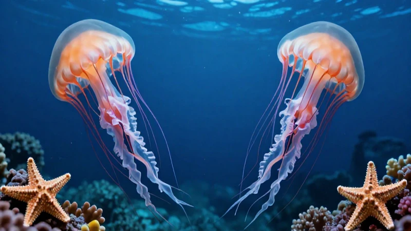 Qué es la simetría radial y cuáles son sus características 6 Medusa y estrellas en fondo marino vibrante