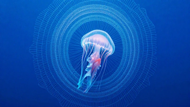 Qué es la simetría radial y cuáles son sus características 8 Medusas azules simétricas en océano vibrante