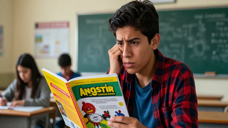 Encuentra sinónimos ideales para "coincide" con nuestra lista completa 3 Estudiante mexicano angustiado con libro colorido