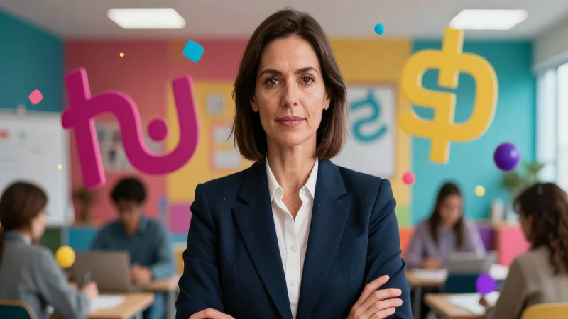 Educadora profesional con concepto de sinónimos