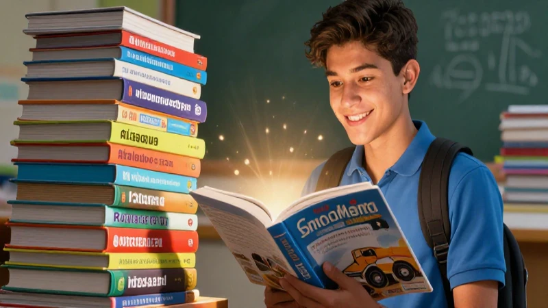 Estudiante aprendiendo vocabulario con estética educativa