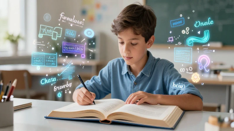 Estudiante concentrado en un libro artístico