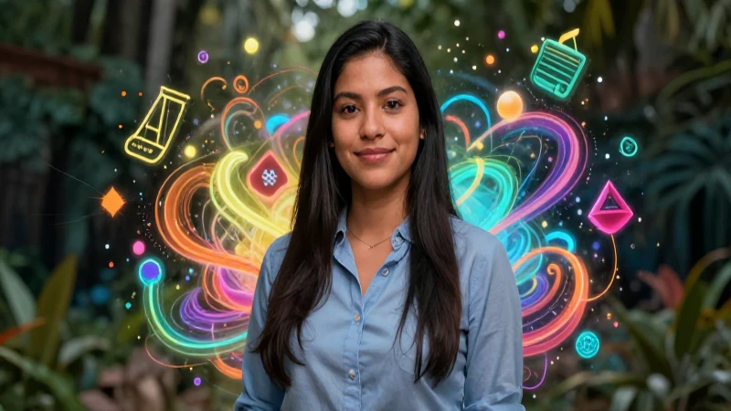 Maestra mexicana con lenguaje digital vibrante