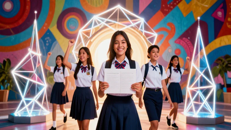 Sip Red de Colegios: Innovación y Calidad Educativa 8 Estudiantes mexicanos celebrando logros académicos