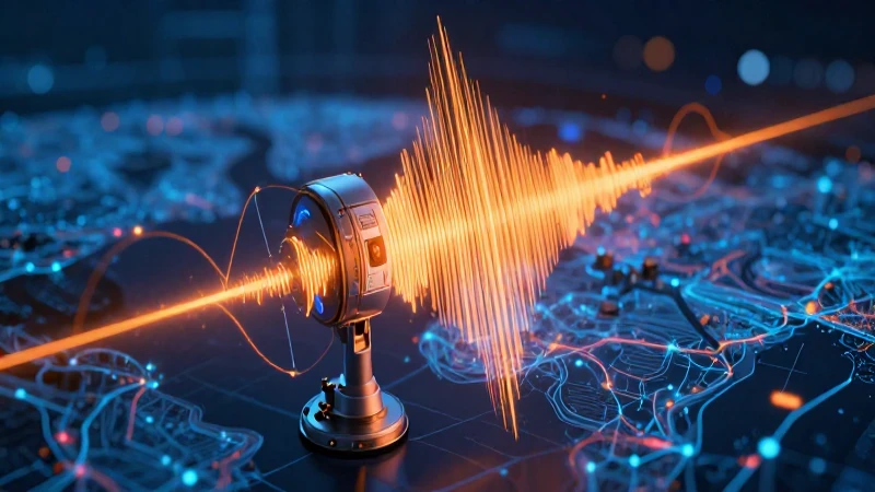 Sensor de alta tecnología ilustrado con datos dinámicos