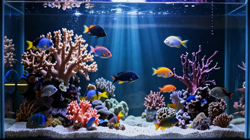 Ecosistema marino vibrante con peces y corales detallados